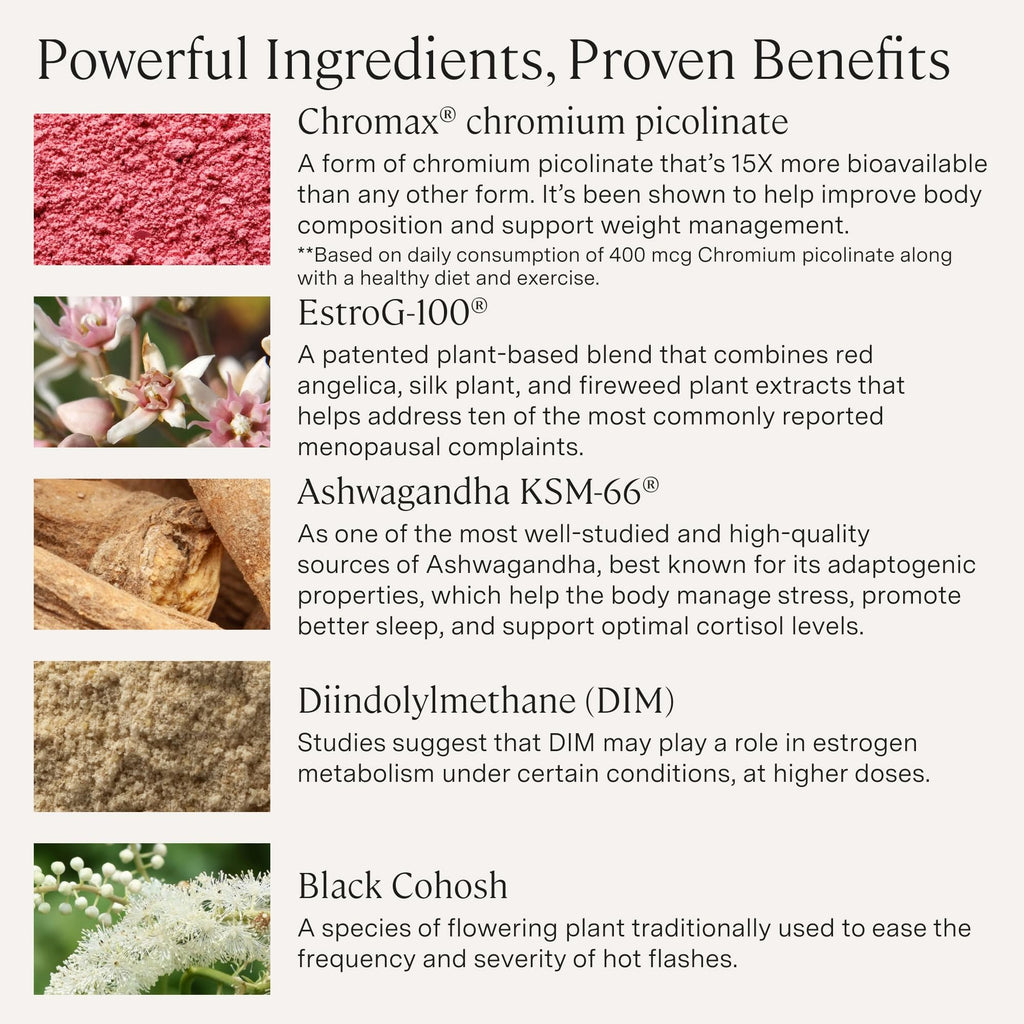 Stonehenge Health for Women Menopause Support for Peri + Menopause + Post - Mood, Energy, Stress, Hot Flashes, Night Sweats, Sleep & Cortisol, Chromax Chromium, Vitamin D3, KSM-66 Ashwagandha Extract Stonehenge Health Au supplements