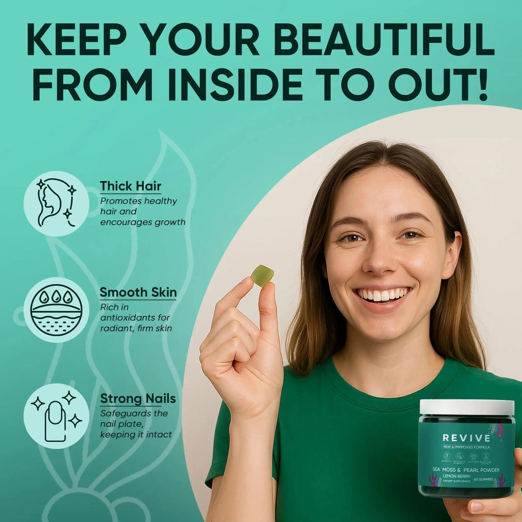 Neonomicon Balmbare Revive Gummies for Hair Loss - Sea Moss Gummies with Vitamin C, Vitamin E, Aloe Vera, Pearl Powder Supports Faster Hair Growth Neonomicon Au supplements