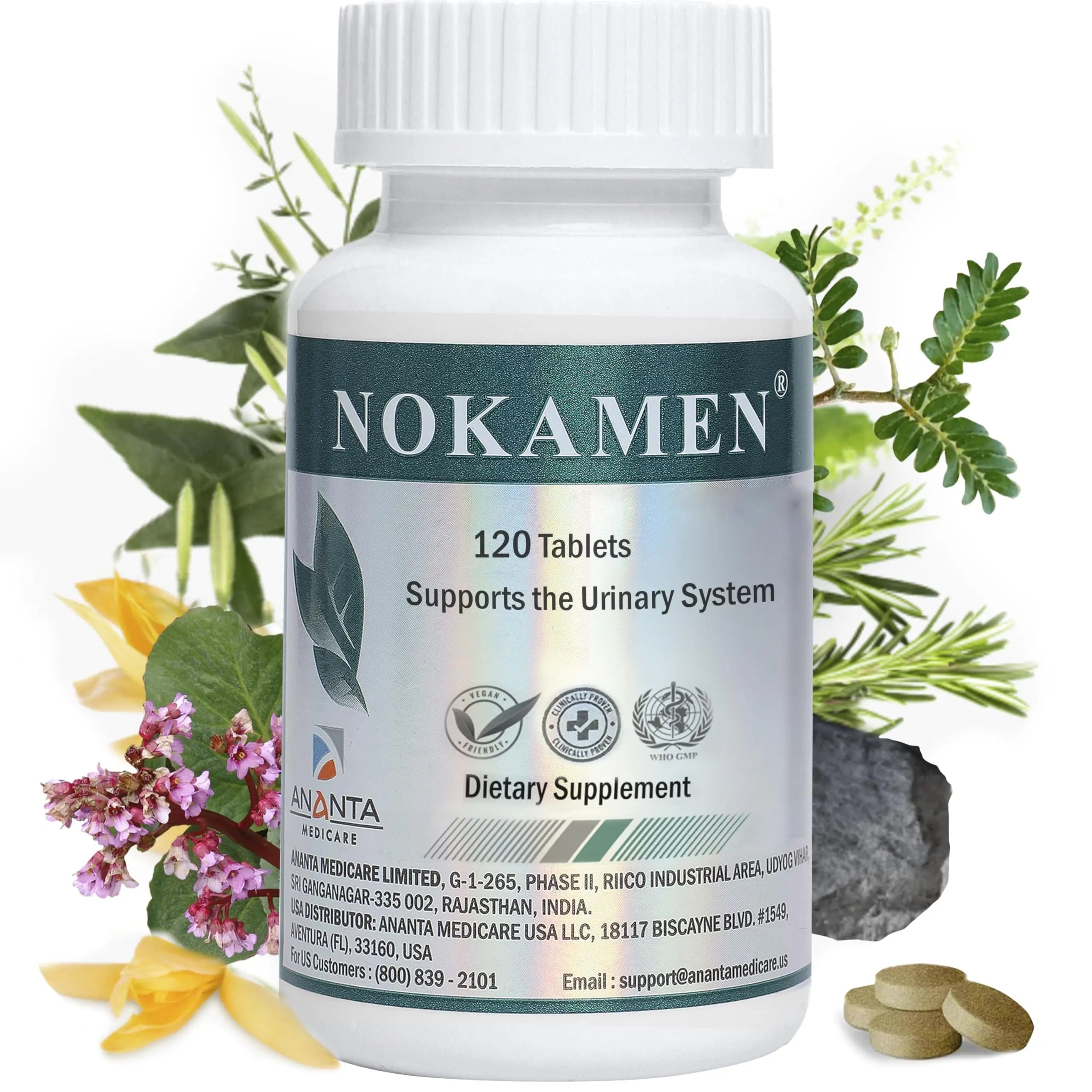 Ananta Medicare USA NOKAMEN – Kidney & Urinary Tract Support Herbal Formula, 120 Tabs Ananta Medicare USA Au supplements