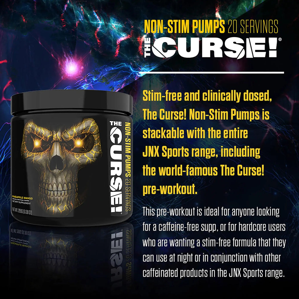 THE CURSE! JNX Sports Non-Stim Pumps Pre-Workout Supplement - Maximum Power THE CURSE! Au supplements