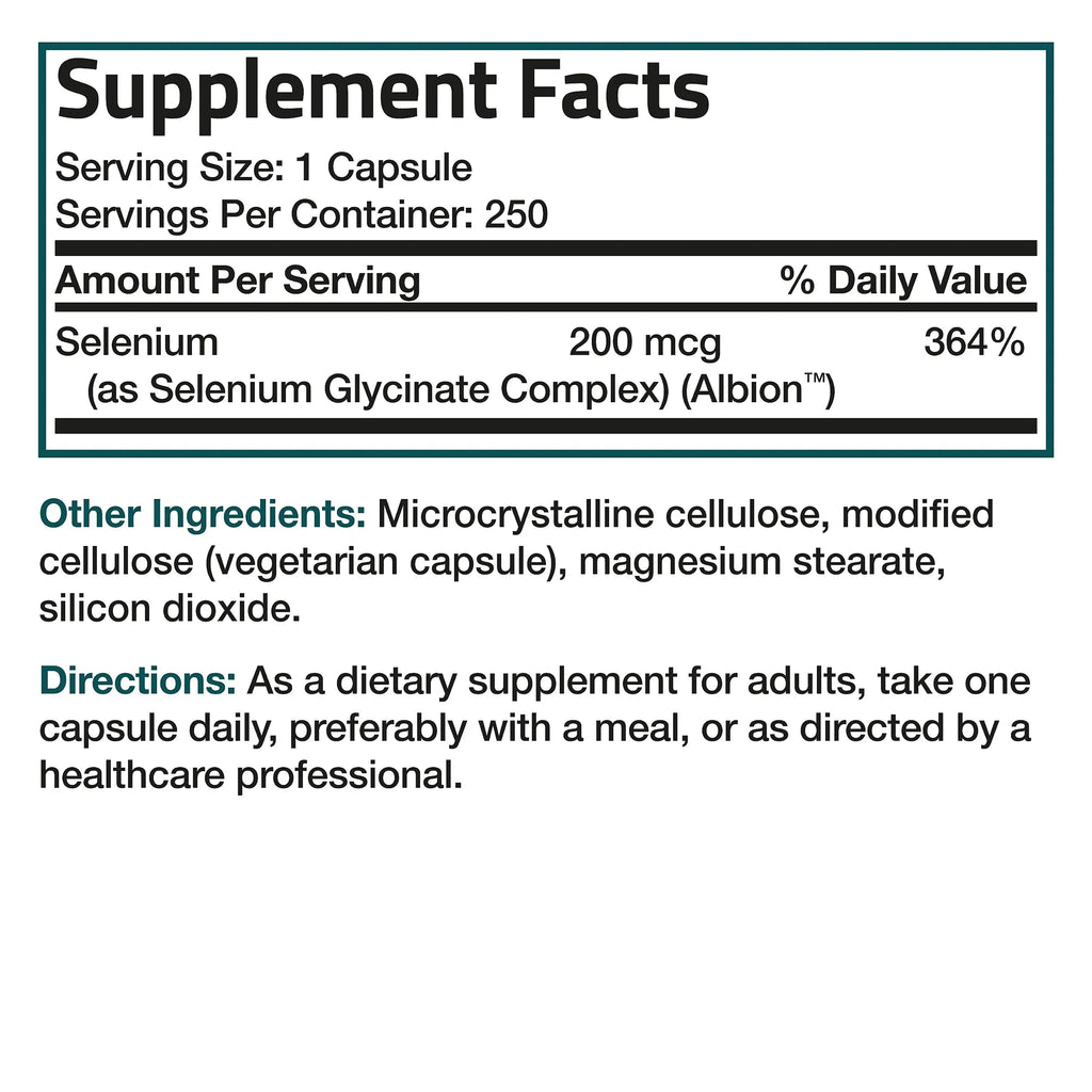 Bronson Selenium 200 mcg – Yeast Free Chelated Amino Acid Complex - Essential Trace Mineral with Superior Absorption Bronson Au supplements