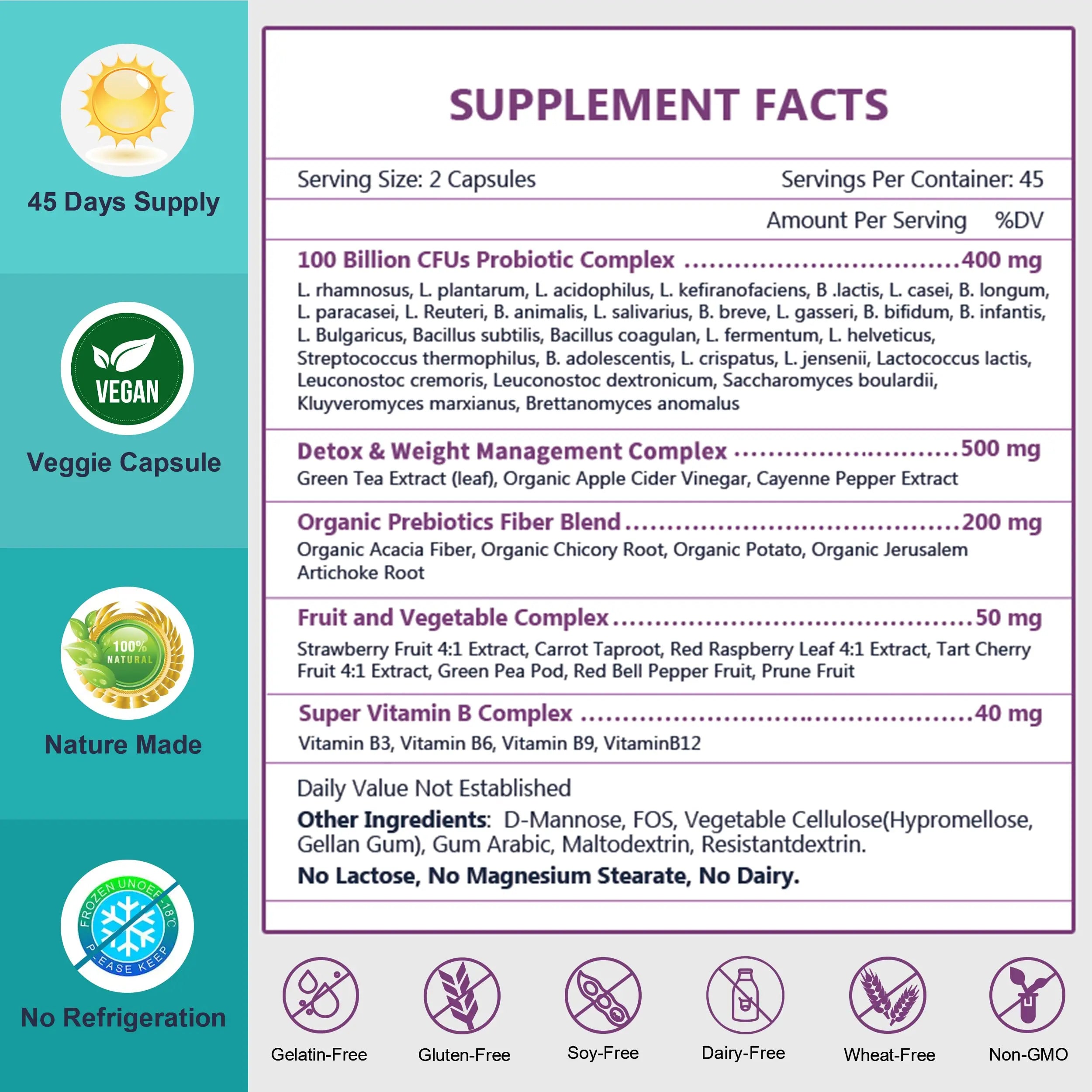 Probiotics for Women-Men-Kids Digestive Health, Prebiotics and Probiotics for Women NATURE TARGET Au supplements