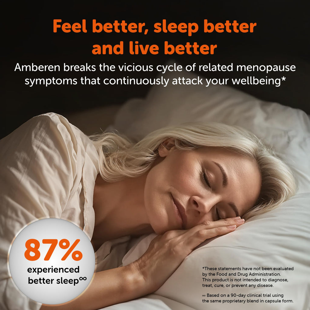 Amberen Menopause Supplement for Women, 60 Gummies, Clinically Proven, Helps Support Hormone Balance, Helps Relieve 12 Menopause Symptoms: Hot Flashes, Night Sweats, Mood Swings and More Amberen Au supplements