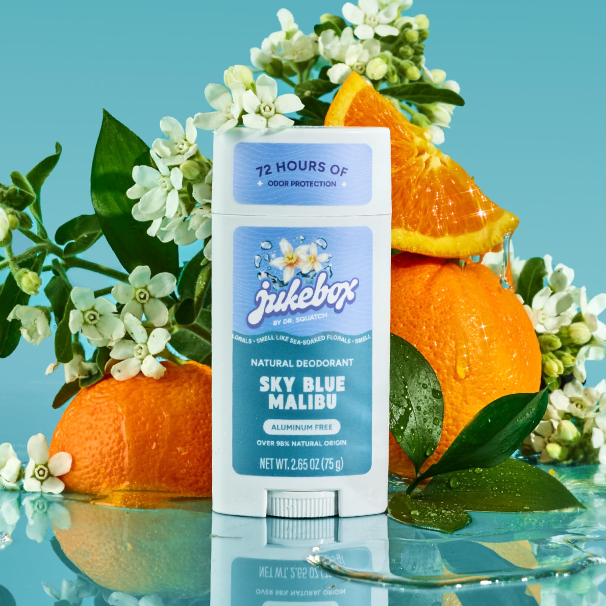 Jukebox Natural Women’s Deodorant – Aluminum Free, 72 Hour Odor Protection – Made with Arrowroot, Charcoal & Postbiotics – Sky Blue Malibu, 2.65 oz JUKEBOX Au supplements