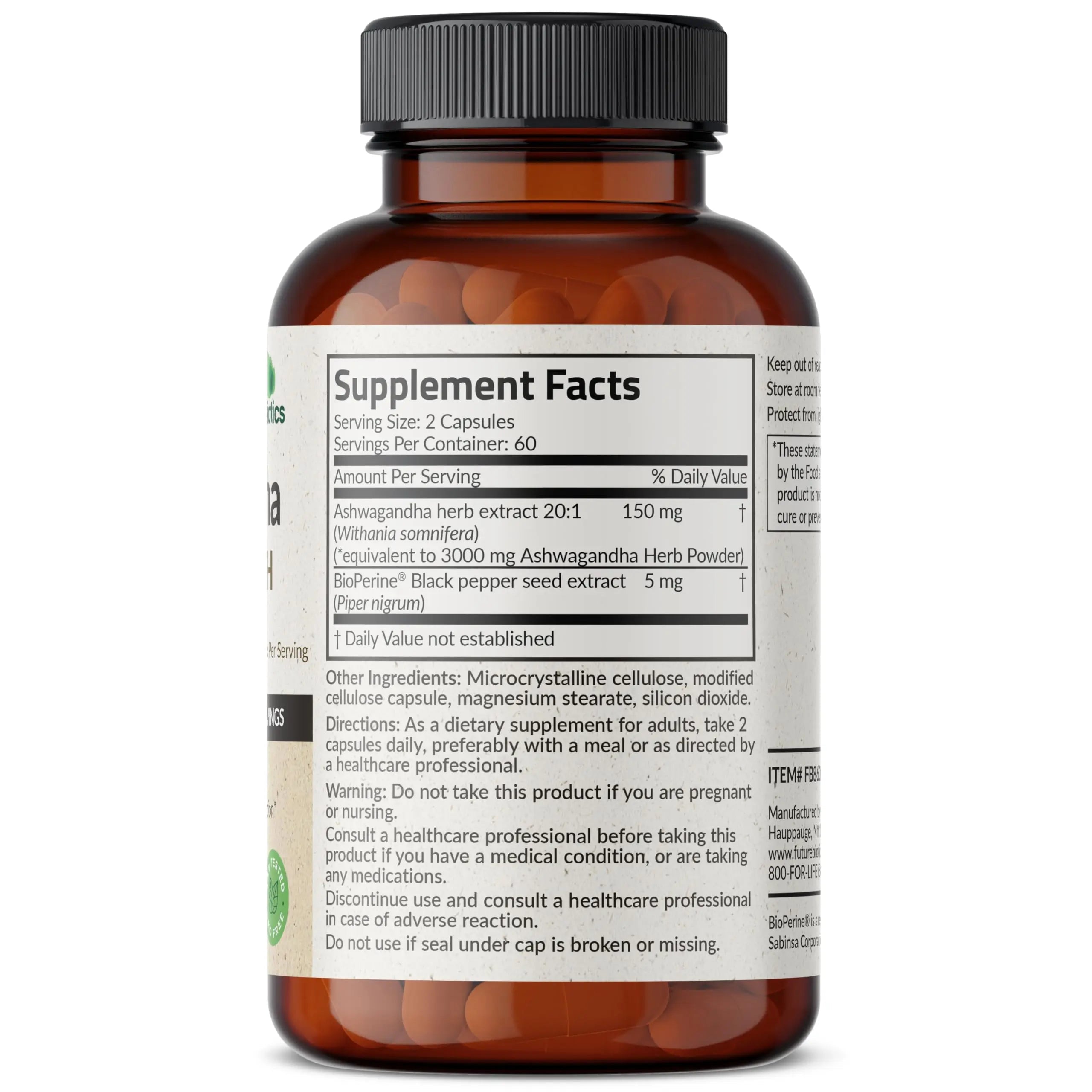 Futurebiotics Ashwagandha Extra Strength Stress & Mood Support with BioPerine Futurebiotics Au supplements