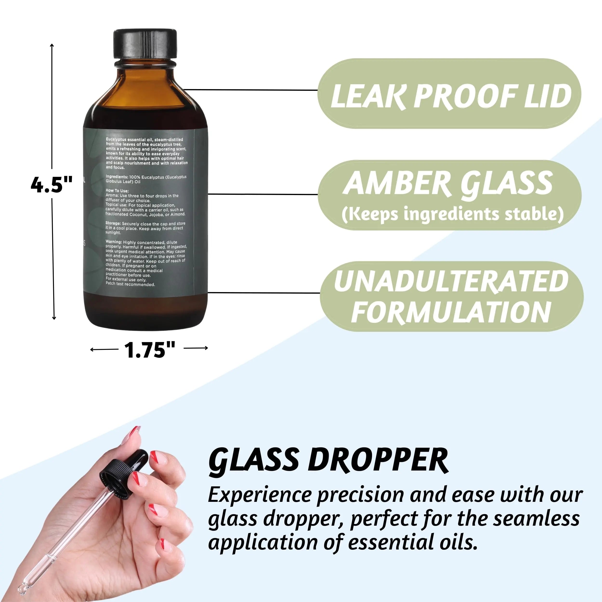 Folkulture Eucalyptus Essential Oil for Diffuser - 4 Fl Oz - 100% Pure, Natural and Undilluted Essential Oil Folkulture Au supplements