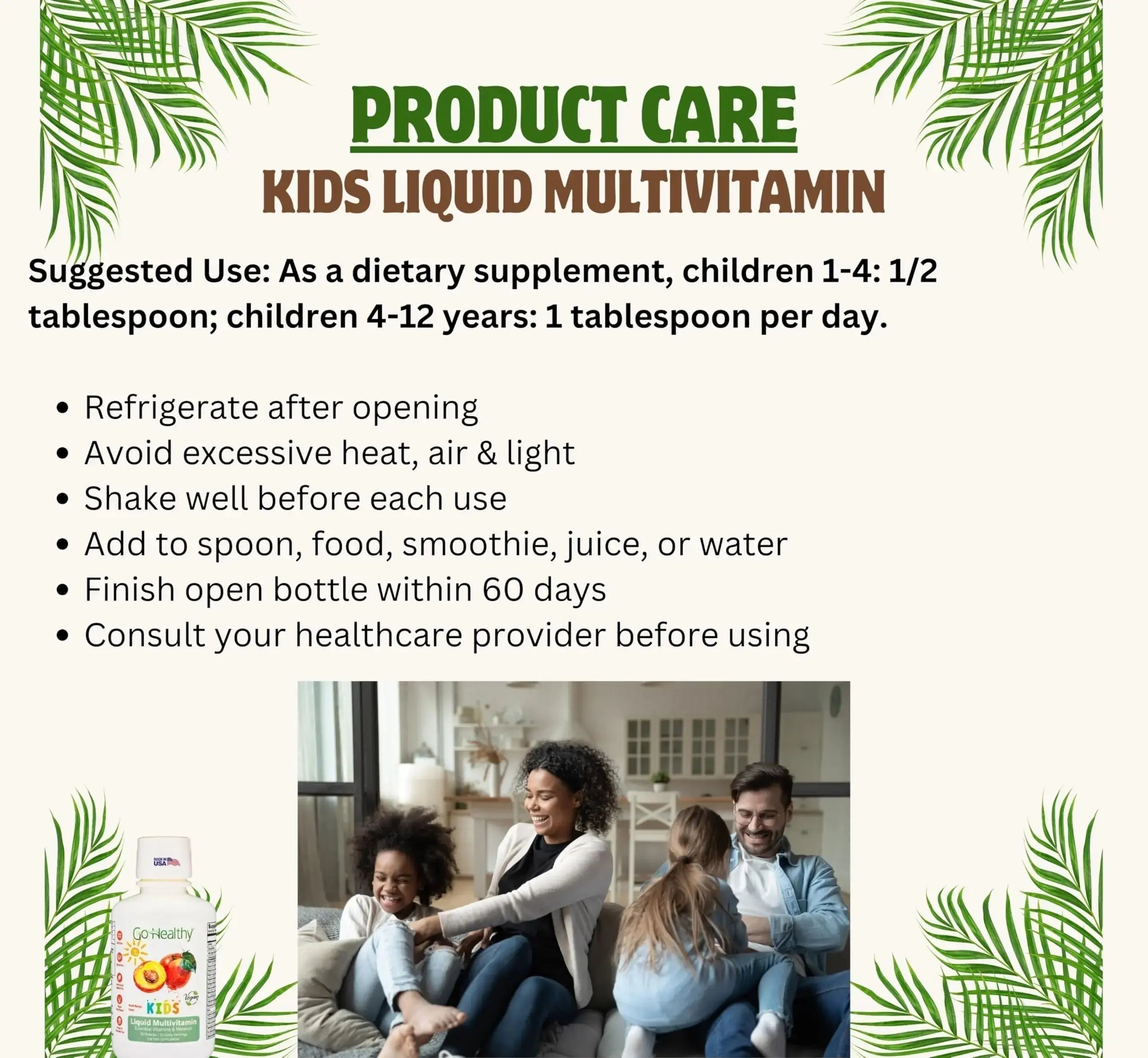 Go Healthy Kids Liquid Multivitamin | Immune Support | Kid Liquid Multivitamins | High Absorption | Vegan Vitamins | Kids Vitamins Multivitamin Go Healthy Natural Au supplements