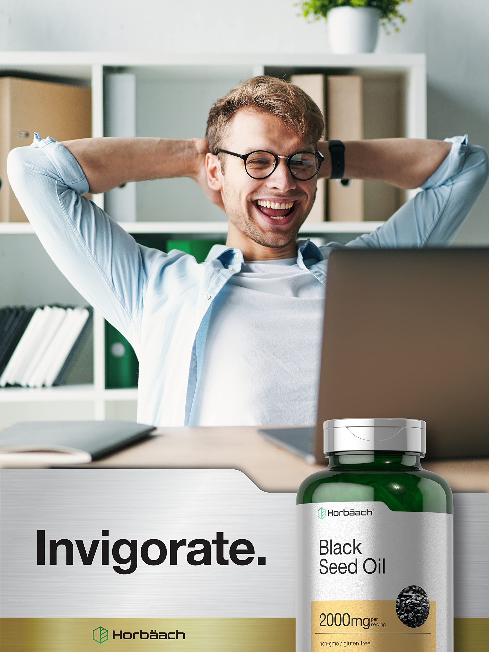 Horbaach Black Seed Oil Cold Pressed Softgel Capsules | 2000mg | 120 Count | Supplement with Omega 6 and 9 | Nigella Sativa