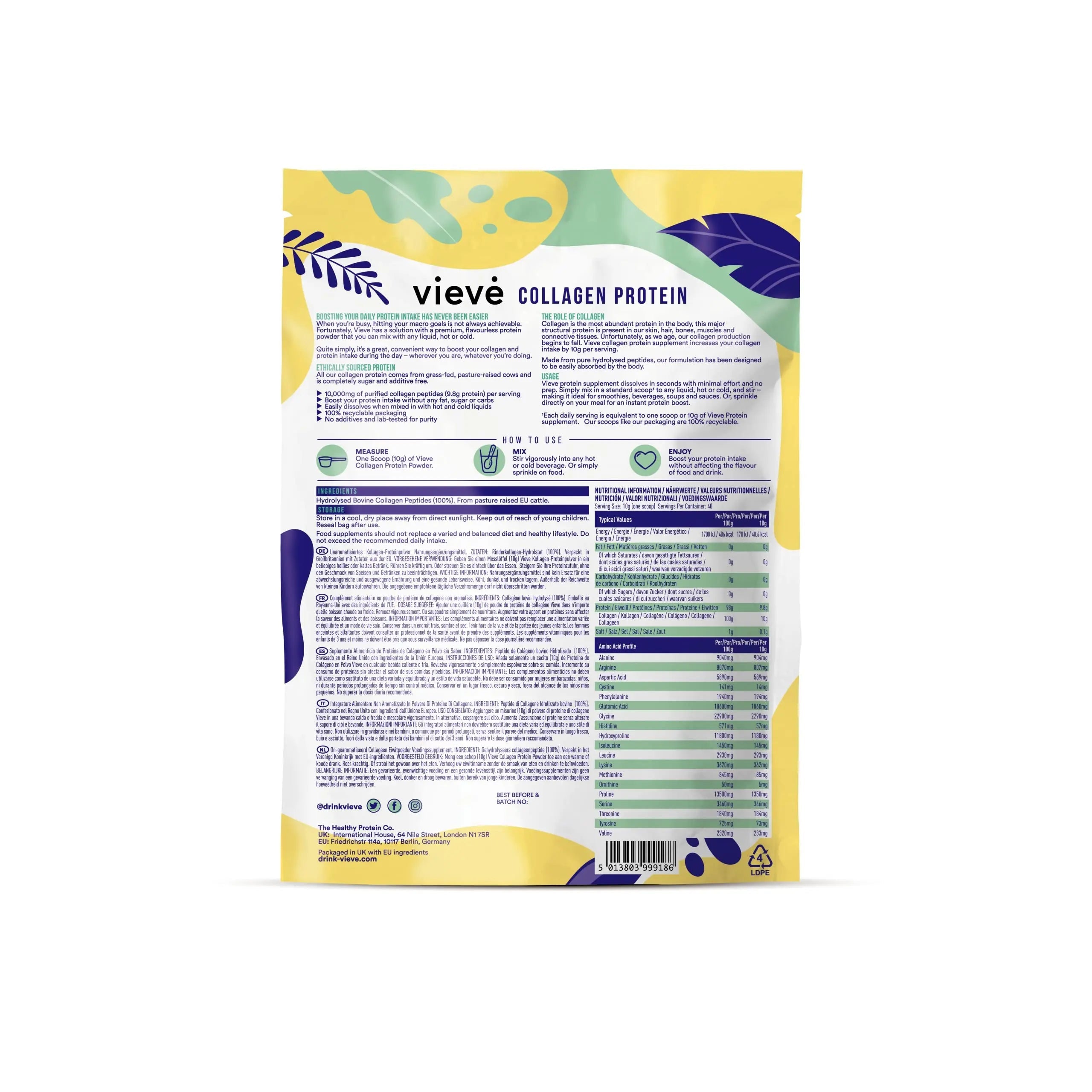 Vieve Collagen Protein Powder - Hydrolysed Bovine Peptides - Diet Support Supplement for Skin, Hair, Nail Vieve Au supplements