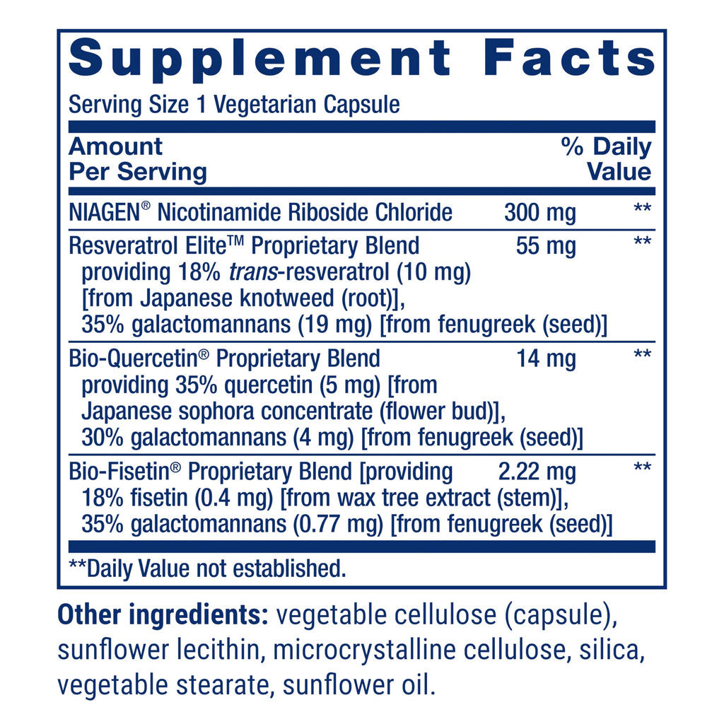 Life Extension NAD+ Cell Regenerator™ and Resveratrol Elite™*, nicotinamide riboside, Trans-resveratrol, quercetin, Fisetin, Heart Health, Healthy Aging, Vegetarian, Non-GMO, Gluten Free, 30 Capsules Life Extension Au supplements