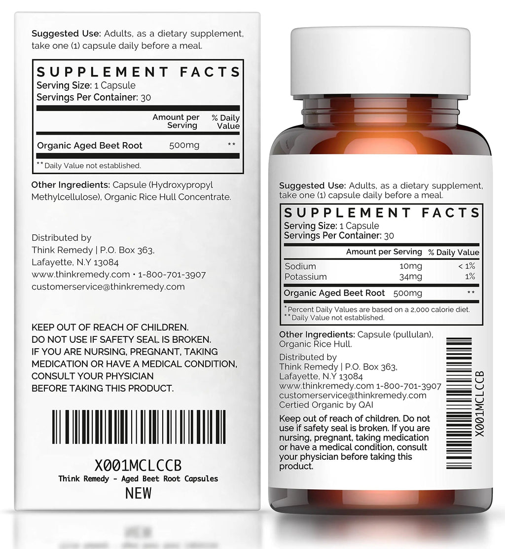 Think Remedy Aged Beet Root Capsules - Beet Pills for Stamina - Organic Beet Root Powder Think Remedy Au supplements
