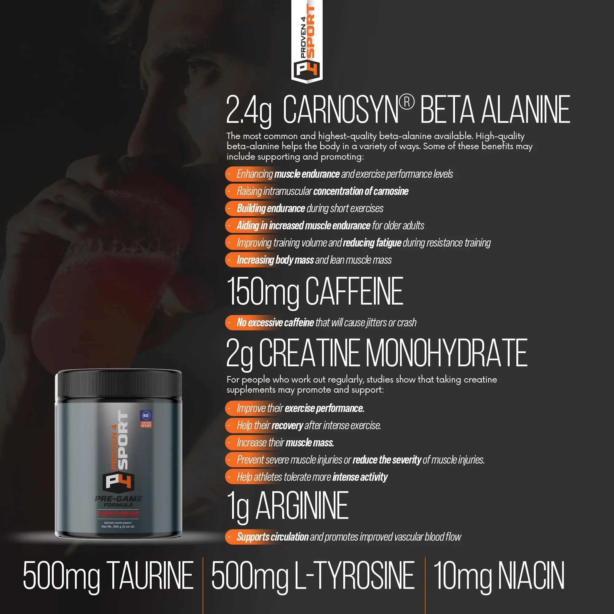 Proven4 Pre Workout Powder for Men and Women with Creatine - Beta Alanine - Caffeine Proven4 Sport Au supplements