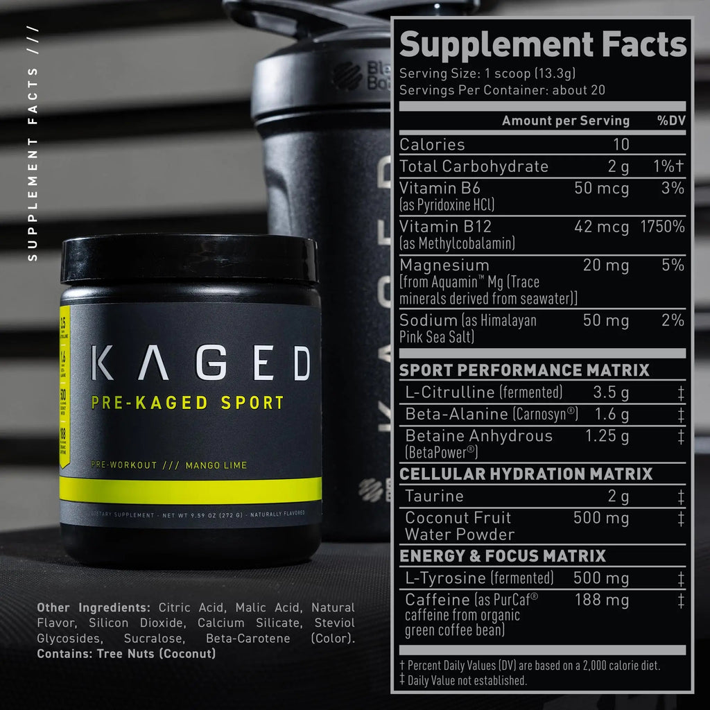 Kaged Pre Sport & Creatine Monohydrate Bundle | Mango Lime Pre + Unflavored Creatine Kaged Au supplements