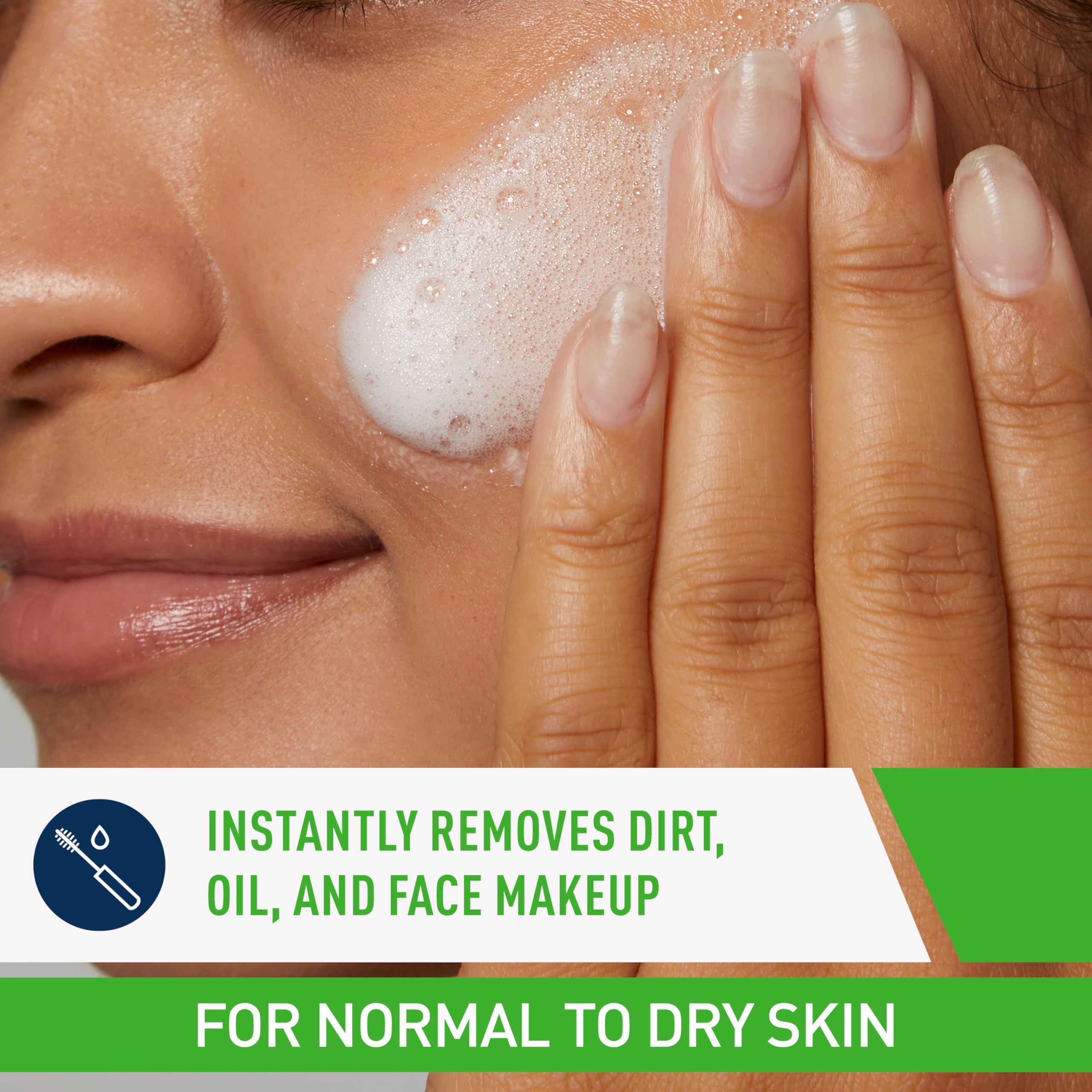 CeraVe Hydrating Cream To Foam Cleanser, Makeup Remover Face Wash For Dry Skin
