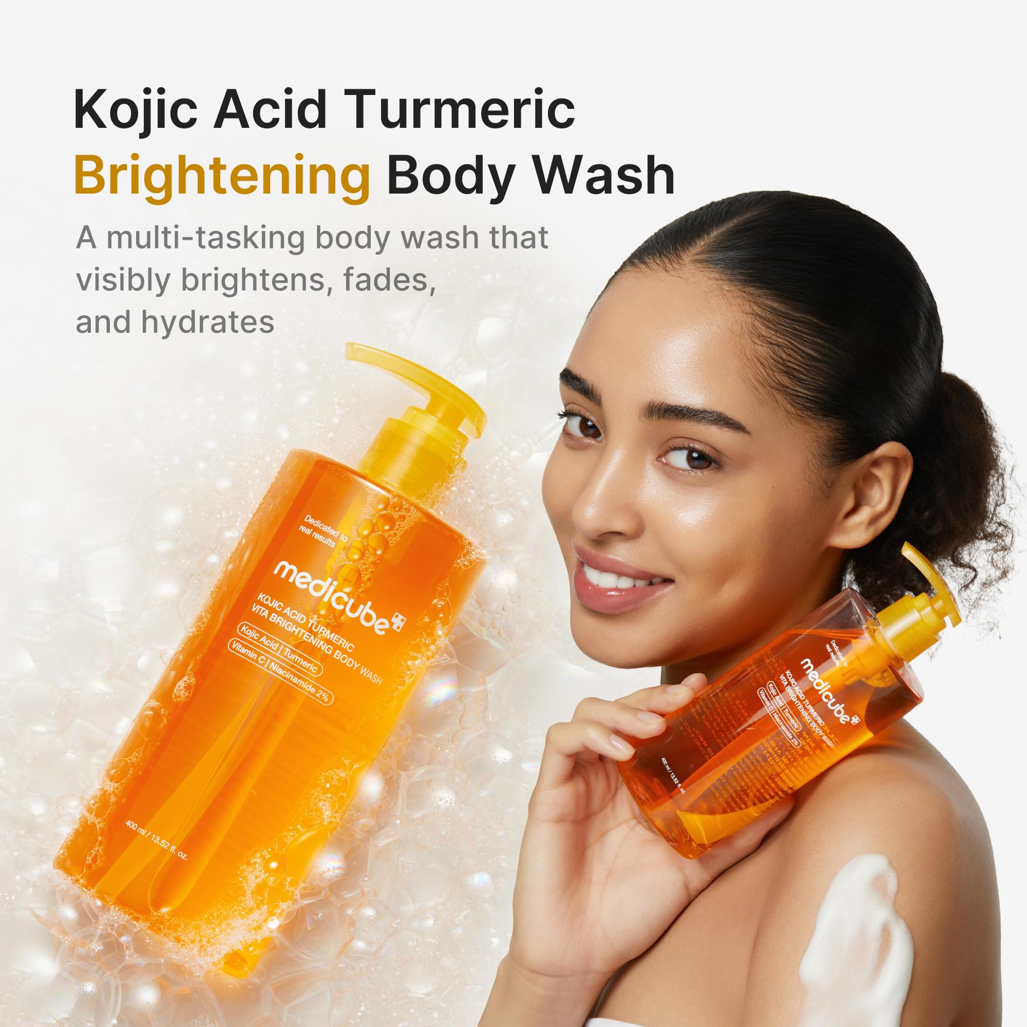 medicube Kojic Acid Turmeric Brightening Body Wash | Gentle Shower Gel for Uneven Skin