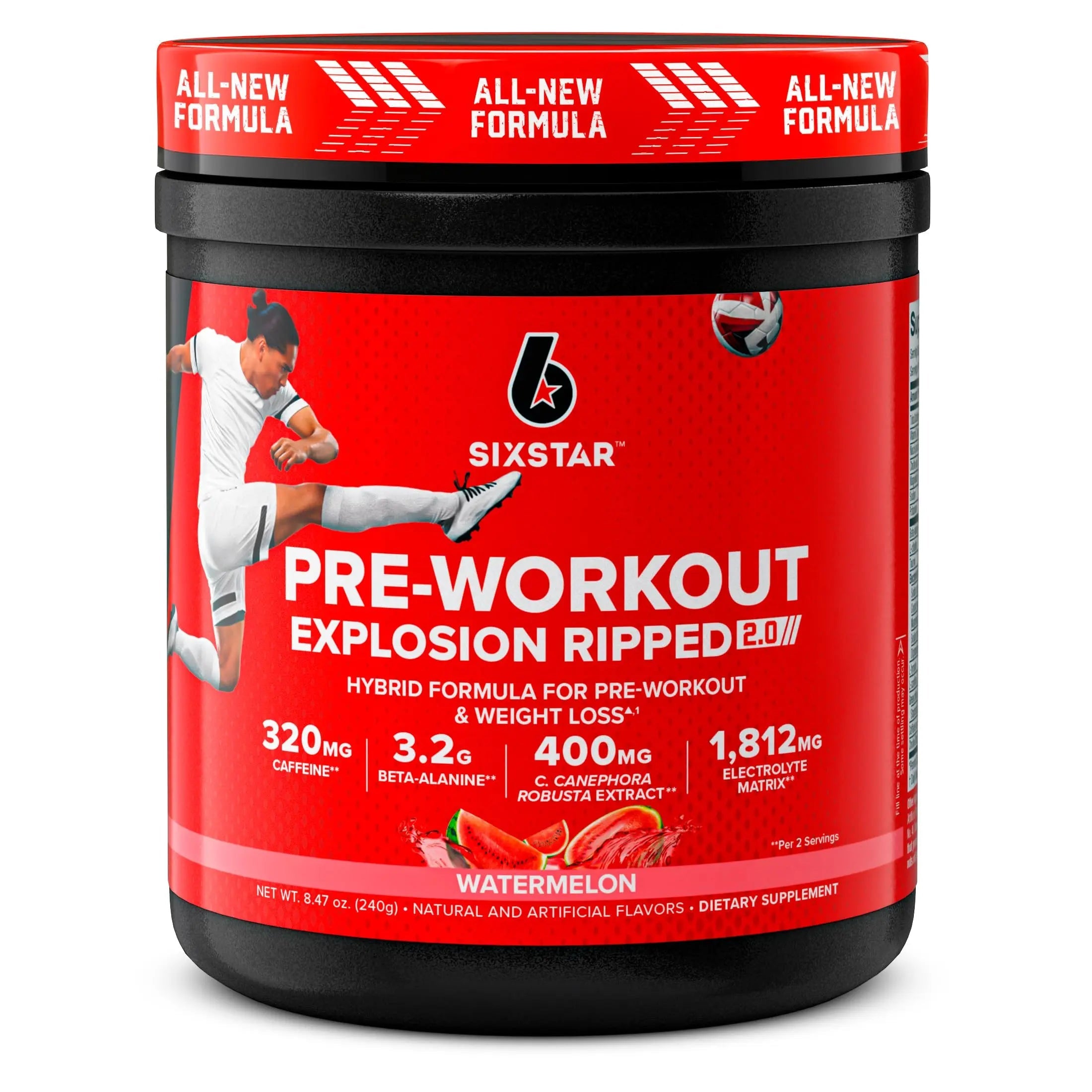 Six Star Pre-Workout Explosion Ripped 2.0 Watermelon - Endurance Powder with Caffeine Six Star Au supplements