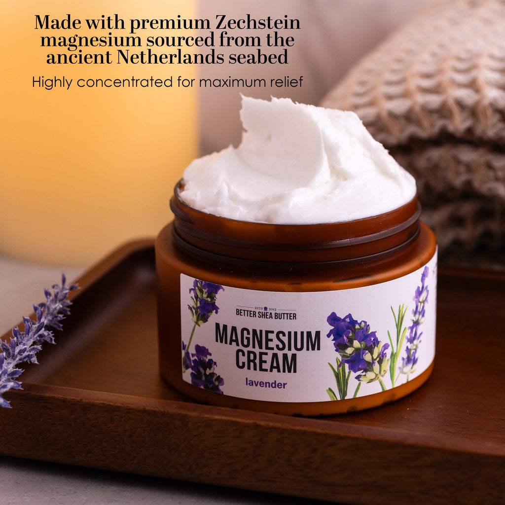 Better Shea Butter Magnesium Cream | Lavender | Relieves Leg Cramps and Muscle Tension | Night Lotion for Pregnancy, Kids and Baby | Handcrafted with Organic Ingredients Better Shea Butter Au supplements