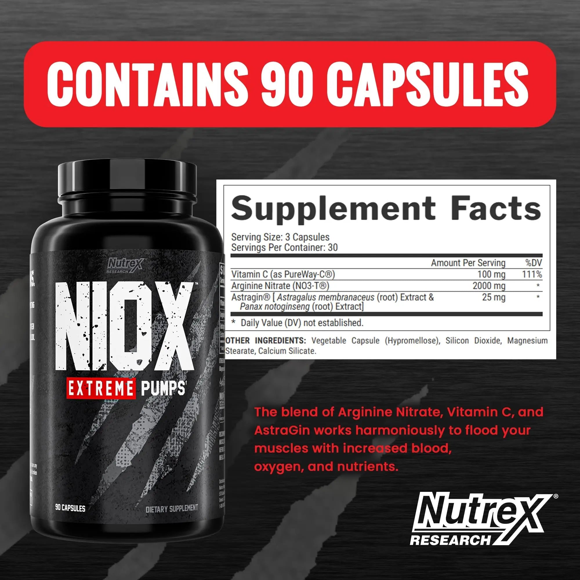 Nutrex Research NIOX Extreme Pumps - 180-Count Pre-Workout Pump Supplement Nutrex Research Au supplements