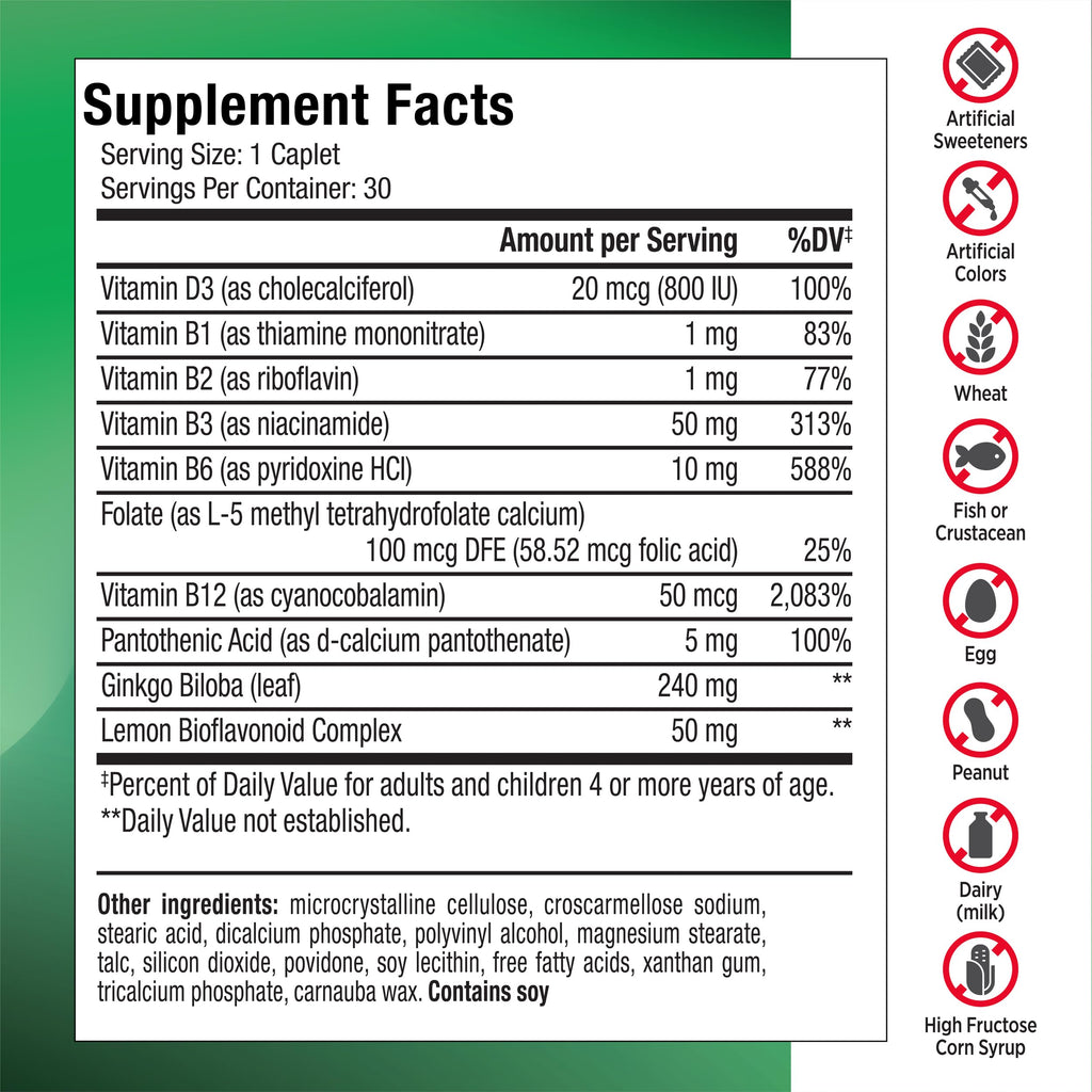 Lipo-Flavonoid for Vertigo & Dizziness Relief, Clinically Tested Formula with Ginkgo Biloba, Vitamin D, & Vitamin B Complex