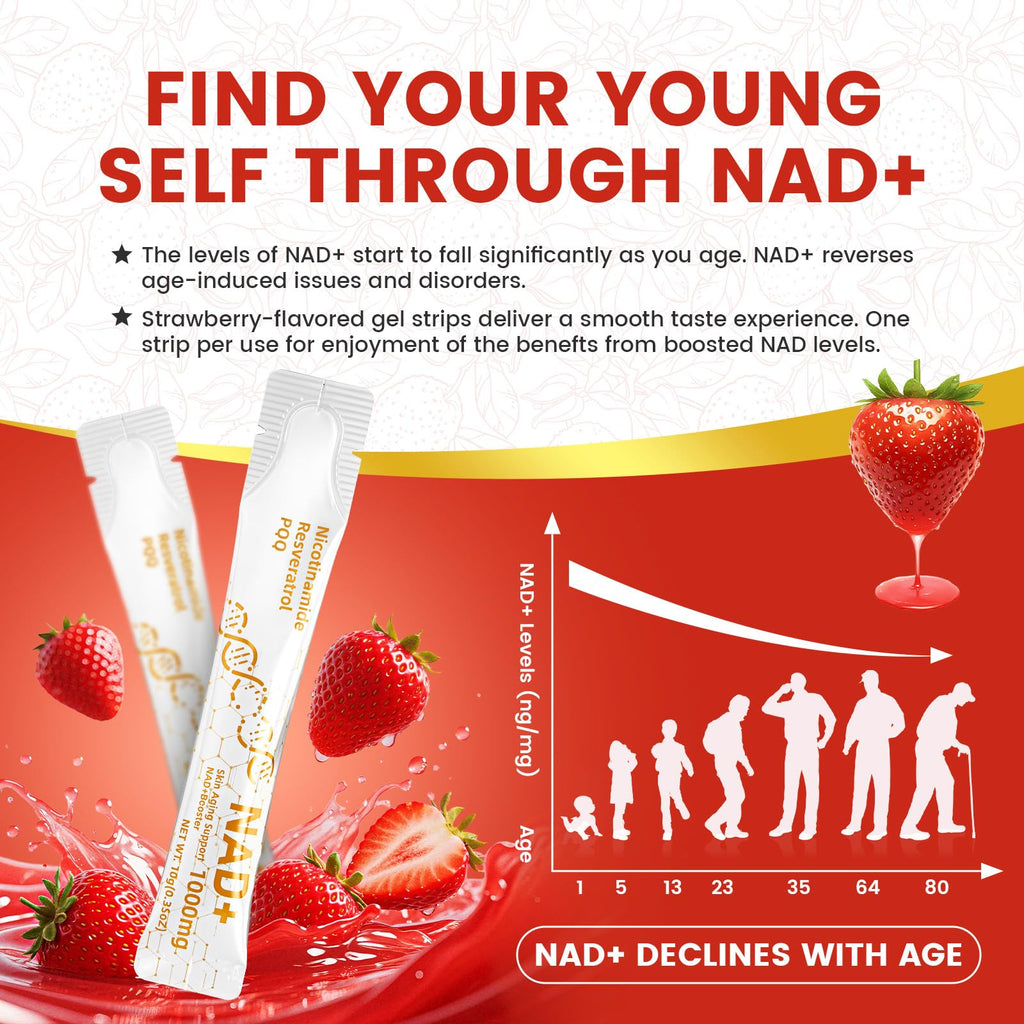 NIUSISE NAD Supplement, NAD+ Liquid, 1000mg Enhanced Formula with PQQ, Nicotinamide Riboside & Resveratrol, Advanced Anti-Aging Support for Men & Women, Sustained Energy, Vitality Boost (30 Packets) NIUSISE Au supplements