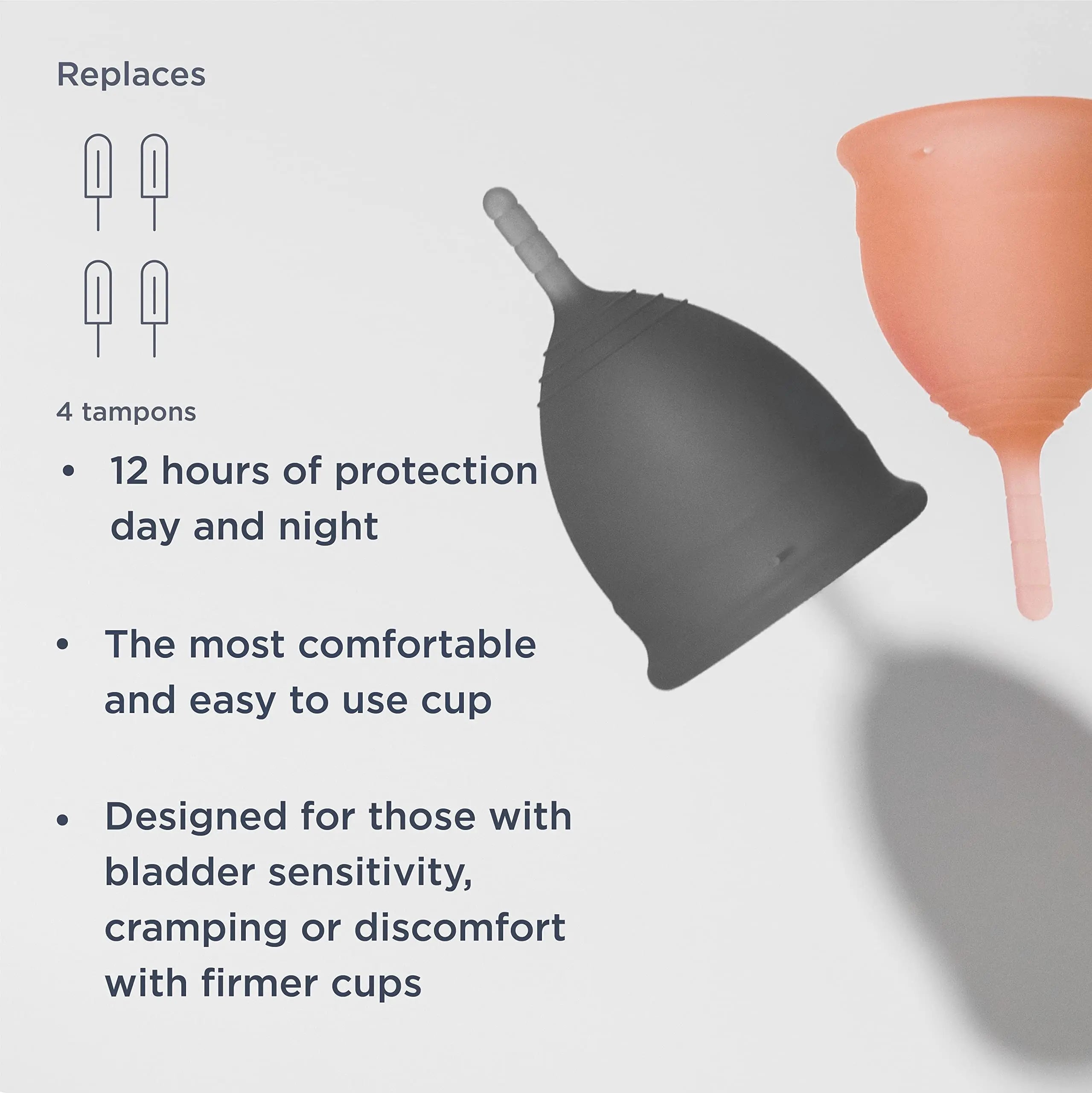 Saalt Soft Menstrual Cup - Best Sensitive Reusable Period Cup - Wear for 12 Hours - Tampon and Pad saalt Au supplements