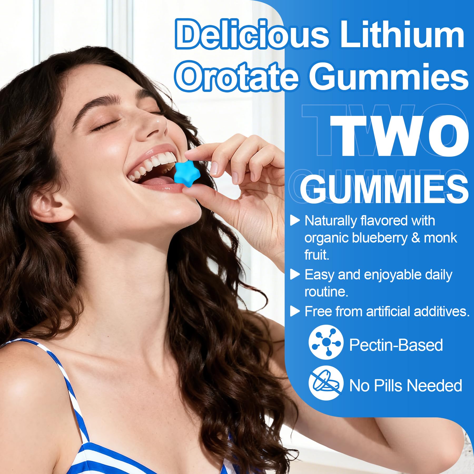 12-in-1 Lithium Orotate 5mg 10mg with Ashwagandha & L-Theanine, Lithium Orotate for Mood, Calm, Cognitive & Brain, High Bioavailability Trace Mineral, Lemon Balm