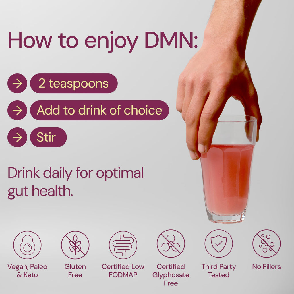 38TERA DMN (Daily Microbiome Nutrition), 6 Oz, Plant-Based Fiber Powder with 3 Different Prebiotics, Helps Digestive & Gut Health, Low FODMAP Supplement, Vegan, Wild Berry Flavor, 30 Servings