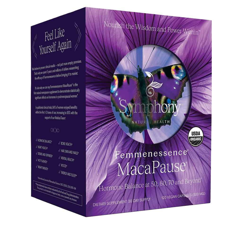 Femmenessence® MacaPause® – Clinically Proven Postmenopausal Organic Vegan Supplement for Natural Hormone Balance, Menopause Symptom Relief, Bone & Heart Health (120 Capsules, 30 Day Supply) Natural Health International Au supplements
