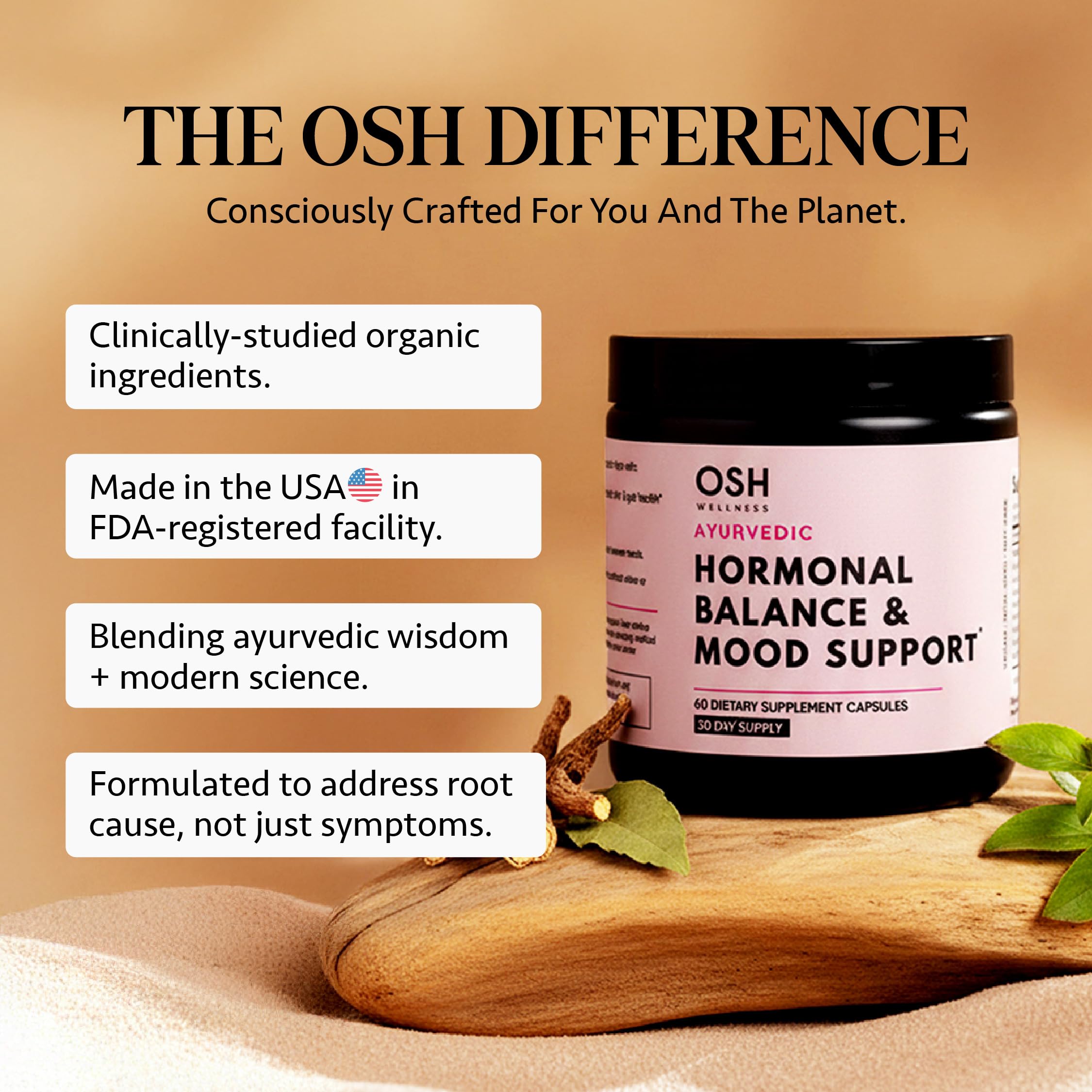 Ayurvedic Hormone Balance for Women | Cortisol Reducer | Mood, Energy, & Sleep Support | Regulates Estrogen | Stress Relief | Ashwagandha, Rhodiola, & Shatavari