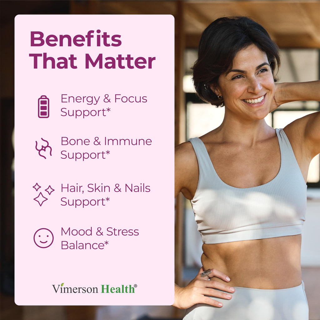 Multivitamin for Women with Bioavailable Vitamins, Minerals, Vitamin D, B12, C, A & Zinc for Energy, Focus and Immune Health – Premium Womens Multivitamins & Multiminerals – 60 Liquid Caps Vimerson Health Au supplements
