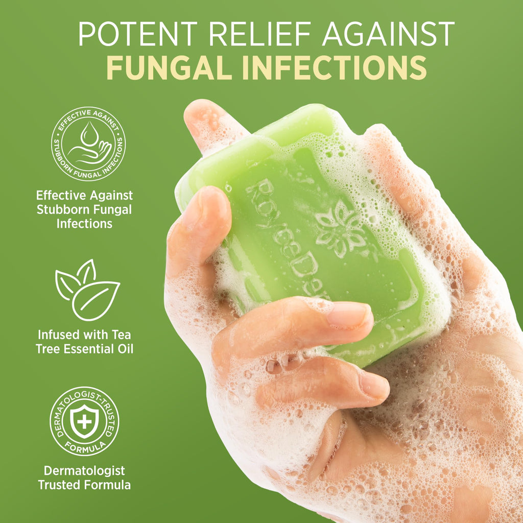 Roycederm Antifungal Bar Soap - Tea tree Oil Soap - Athlete’s Foot Treatment for Jock Itch & Ringworm