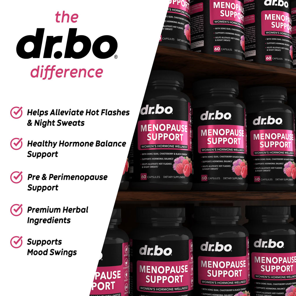 Menopause Supplements for Women Support Pills - Natural Menopause Relief for Hot Flashes, Night Sweats & Mood Swings with Dong Quai, Chasteberry & Black Cohosh - Hormone Balance for Women Supplement DR. BO Au supplements
