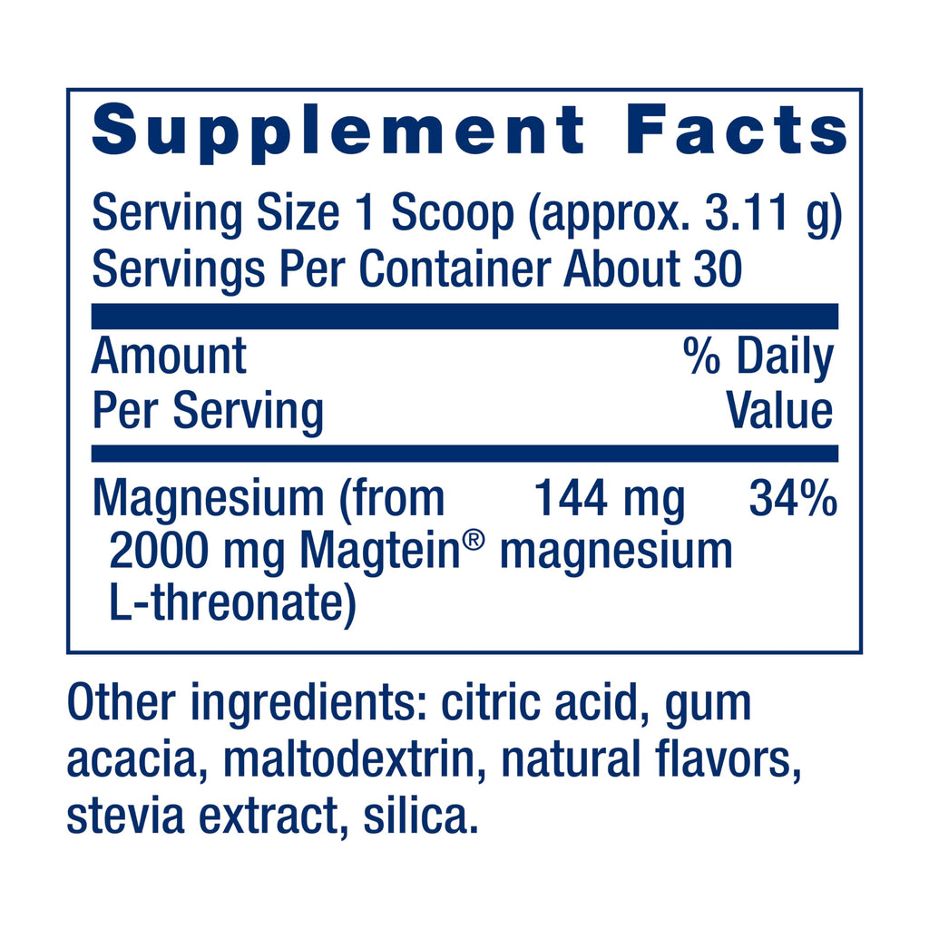 Life Extension Neuro-Mag Magnesium L-Threonate Powder (Tropical Punch) - Ultra-Absorbable Magnesium - Supports Memory, Focus, Cognitive Function & Mood -