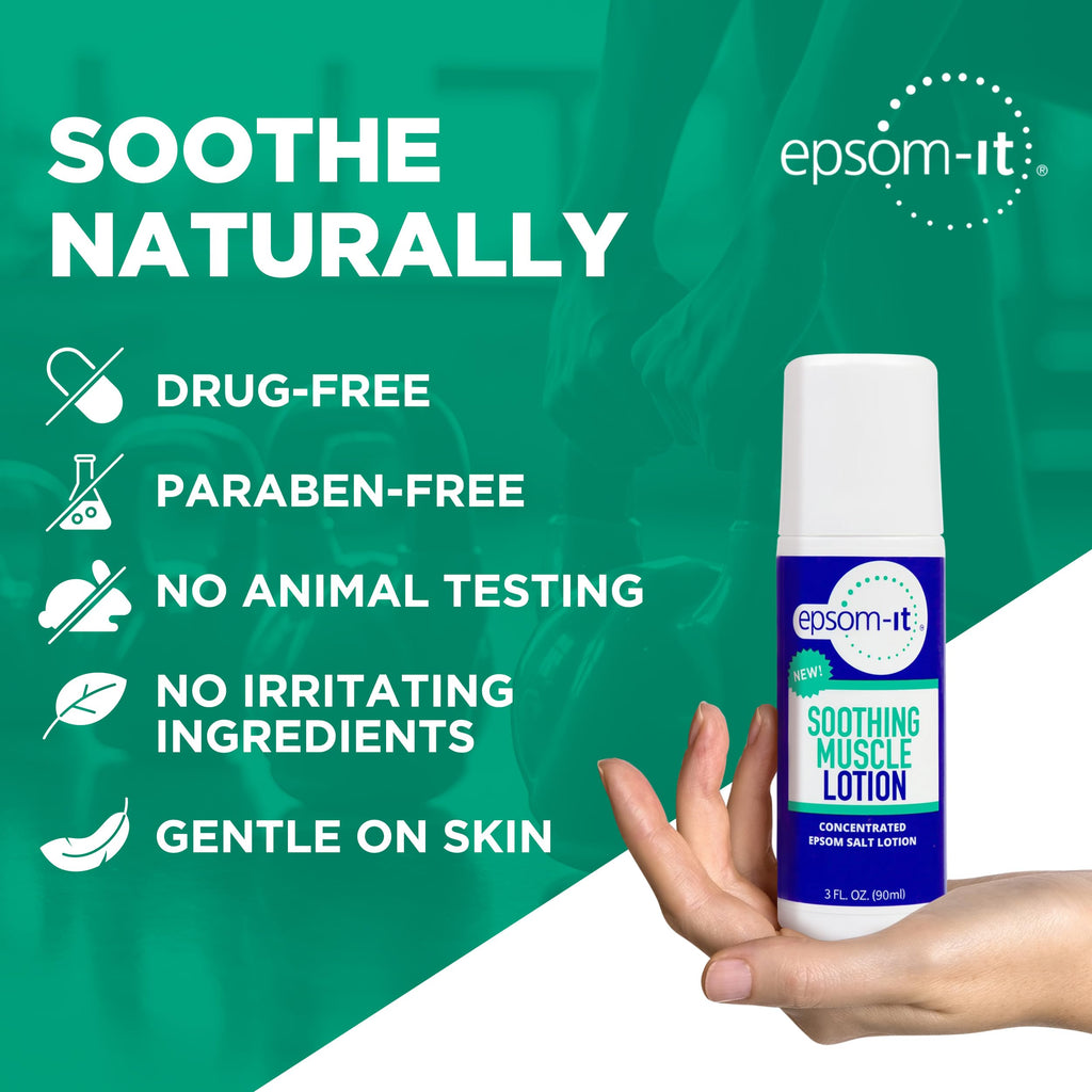 EPSOM-IT Soothing Muscle Lotion - Roll On Epsom Salt Lotion with Arnica for Muscle Stiffness, Leg, Knees and Feet Discomfort, Topical Magnesium Cream, 3oz, 2-Pack EPSOM-IT Au supplements