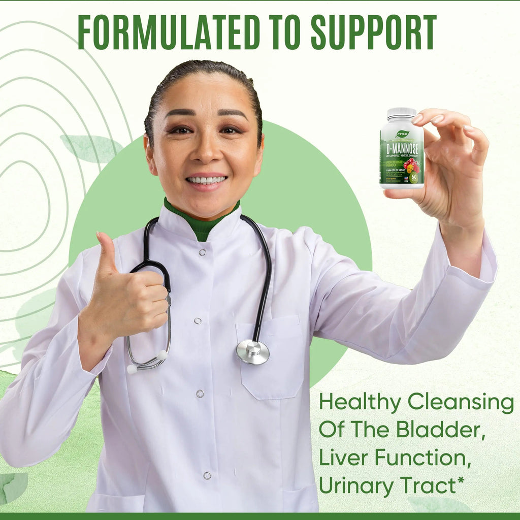 YEVANI 100% Pure D-Mannose Capsules 1000 mg with Cranberry, Hibiscus, and Dandelion Extract, Fast Acting Professional UTI Prevention Formula for Urinary Tract Health and Bladder Support YEVANI Au supplements