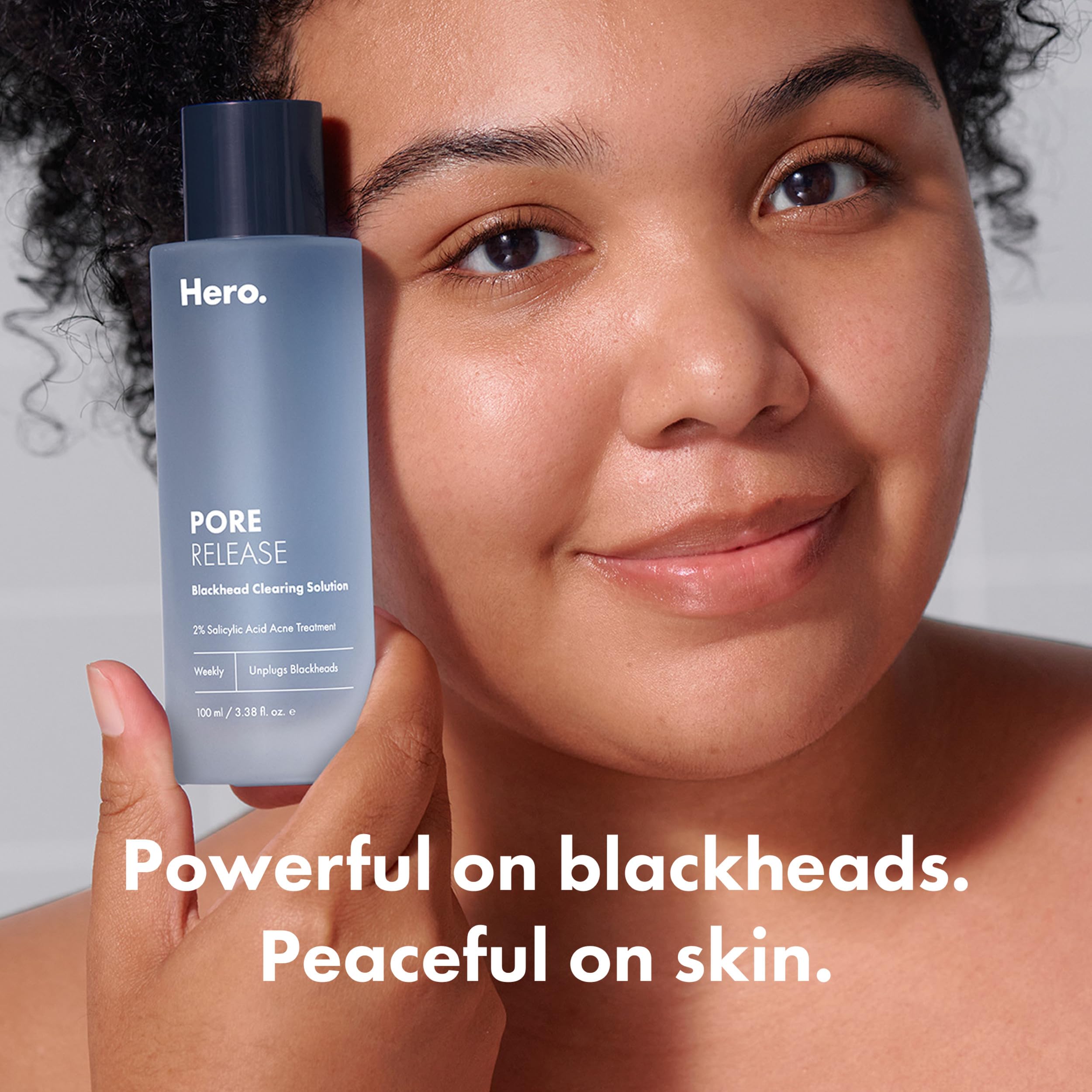 Hero Cosmetics Pore Release Blackhead Clearing Solution, Exfoliating 2% Salicylic Acid Toner Featuring AHA, BHA, and PHA