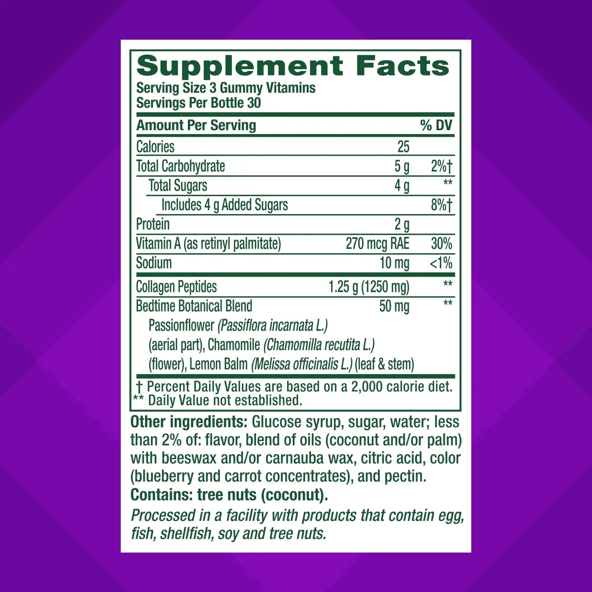 vitafusion Nighttime Skin Support (1), Beauty Supplement with Retinol (Vitamin A RAE), Collagen & Bedtime Botanicals Vitafusion Au supplements