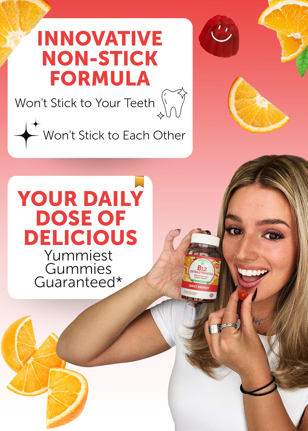 Lunakai USA Made Vitamin B12 Gummies 3000mcg, B12 Vitamins for Energy, Brain & Metabolism Support, Methylcobalamin for Adults, Women & Men,