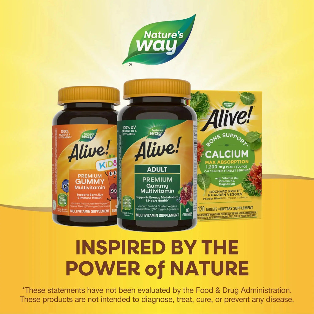 Nature's Way Alive! Adult Premium Multivitamin Gummy, Full B-Vitamin Complex, Supports Energy Metabolism & Heart Health*, 90 Gummies Nature's Way Au supplements