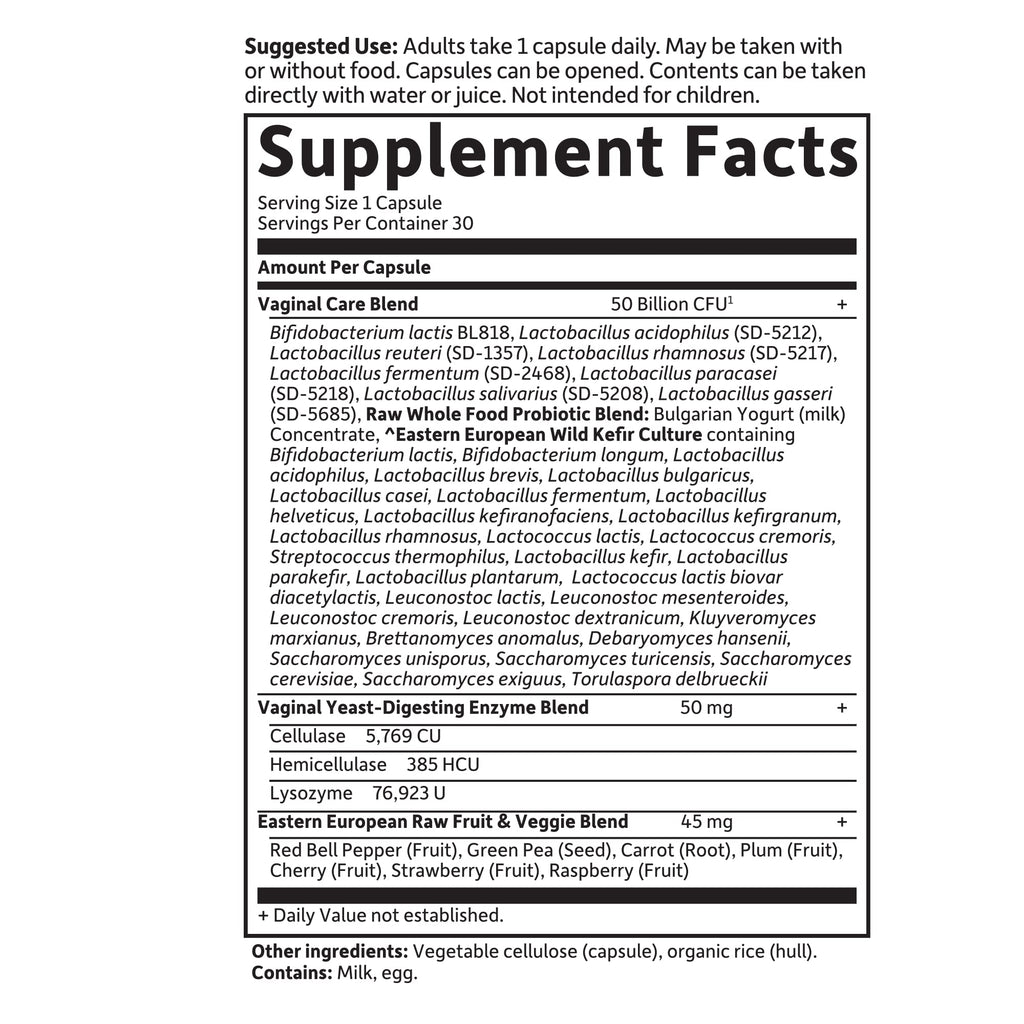 Garden of Life Raw Probiotics Vaginal Care - 50 Billion CFU - 38 Probiotic Strains - Supports Vaginal & Urinary Tract Health - Shelf Stable - 30 Vegetarian Capsules Garden of Life Au supplements
