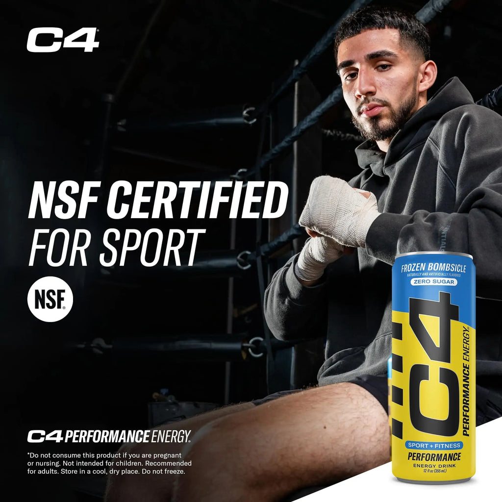 C4 Energy Drink 12oz (Pack of 24) - Frozen Bombsicle - Sugar Free Pre Workout Performance Cellucor Au supplements