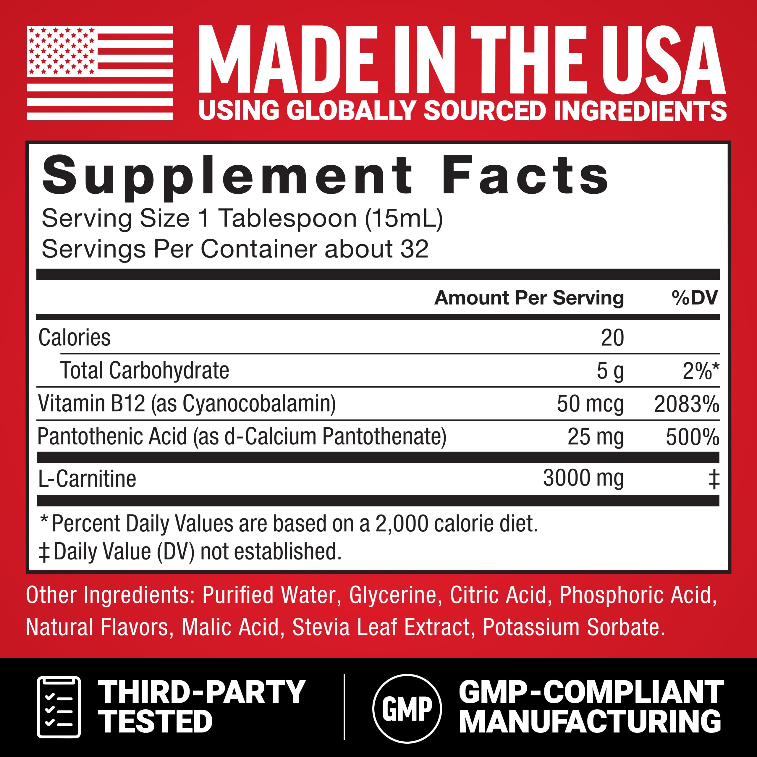 Force Factor L-Carnitine Liquid 3000mg, Maximum Strength Supplement to Support Fat Metabolism, Cellular Energy & Muscle Recovery, High Absorbing