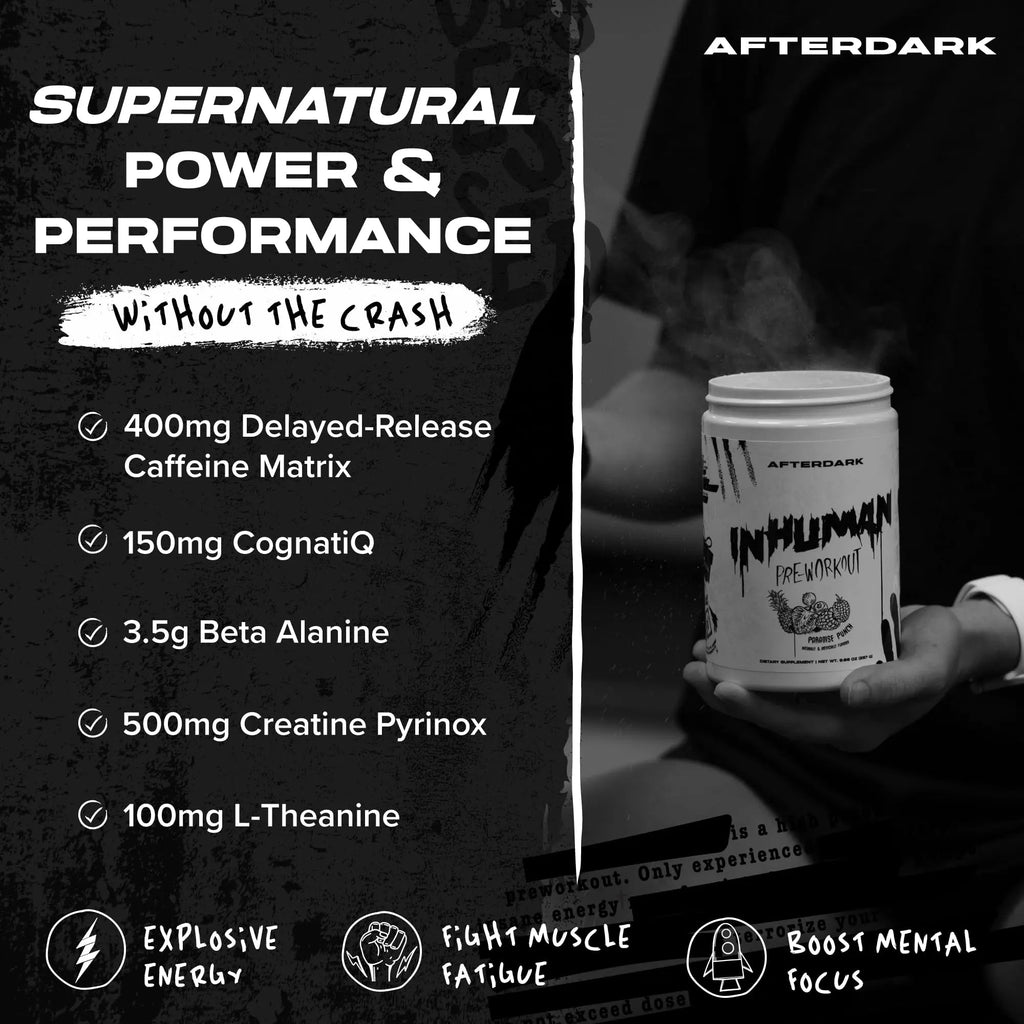 AFTERDARK INHUMAN Pre-Workout Powder, Enhanced Mind-Muscle Connection AFTERDARK Au supplements