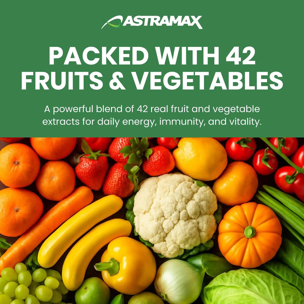Astramax Advanced Vegan Multivitamin | Whole Food-Based Vitamin & Mineral Complex with 26 Nutrients, B12, D3, Probiotics & 42 Superfoods | Astramax Au supplements