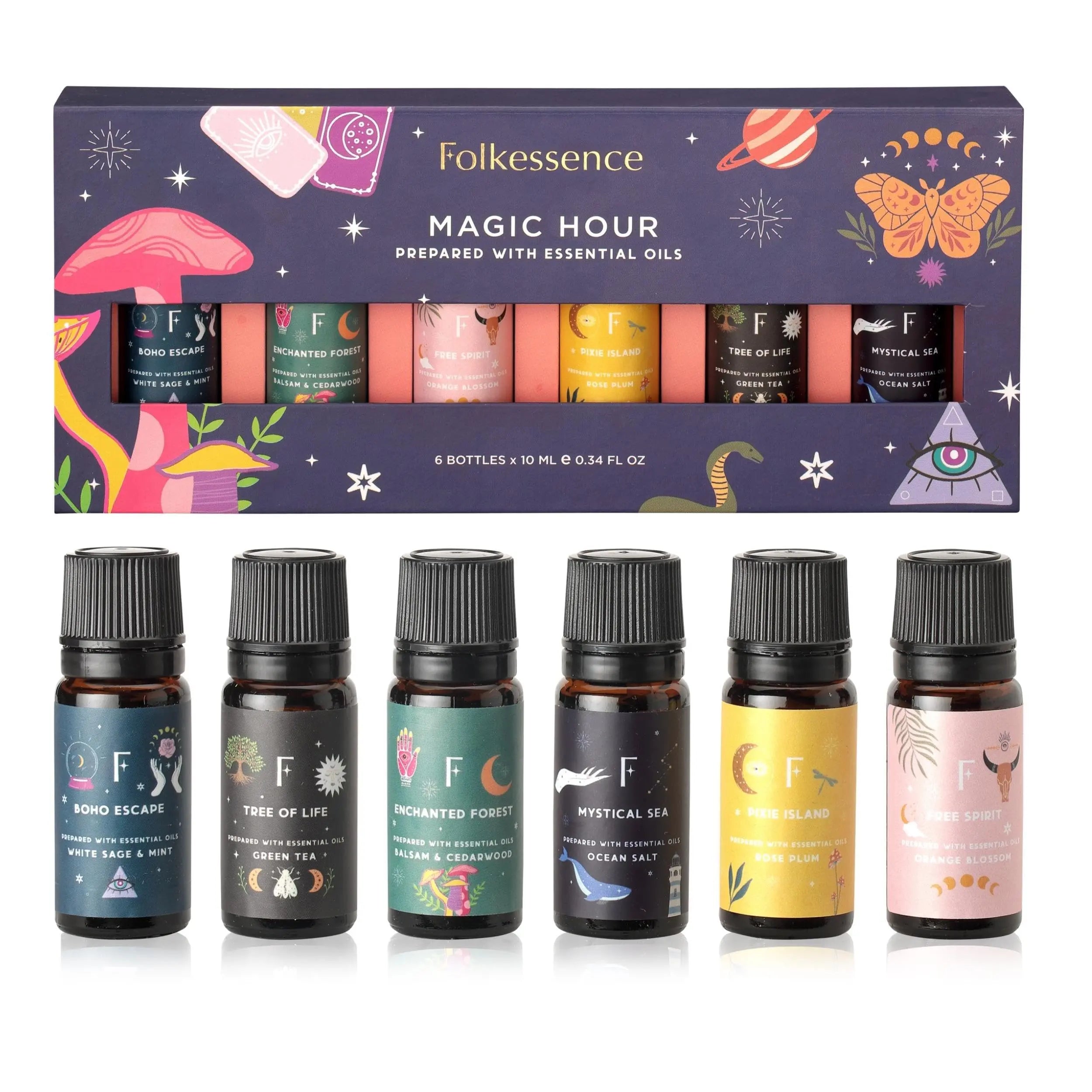 Folkulture Essential Oil Set for Diffuser, Set of 6, Aromatherapy Diffuser Oil Scents for Home Folkulture Au supplements