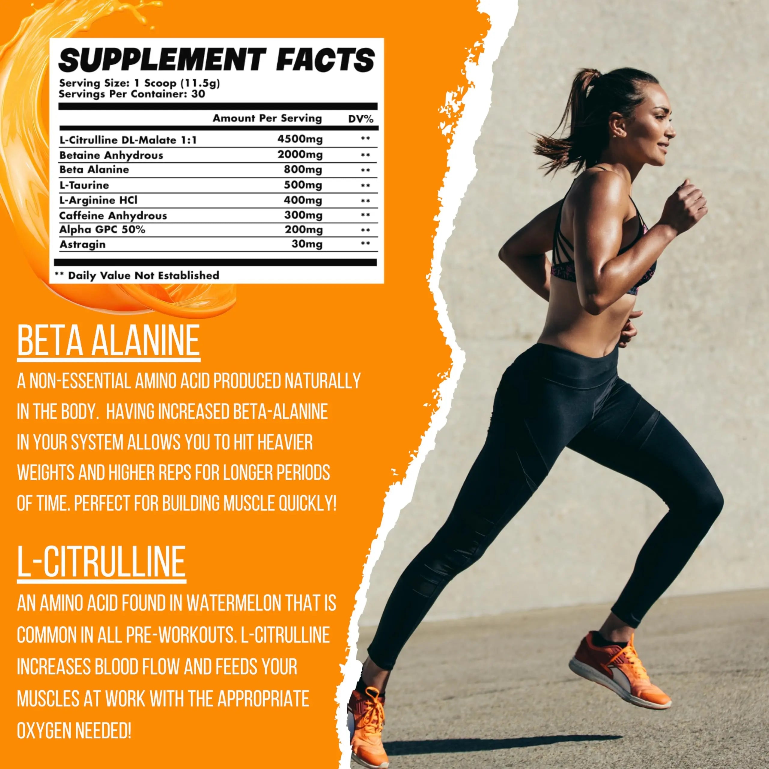 Orange Dreamsicle Pre Workout | The Best Tasting Pre Workout | Intense Increased Endurance Beta Bears Au supplements