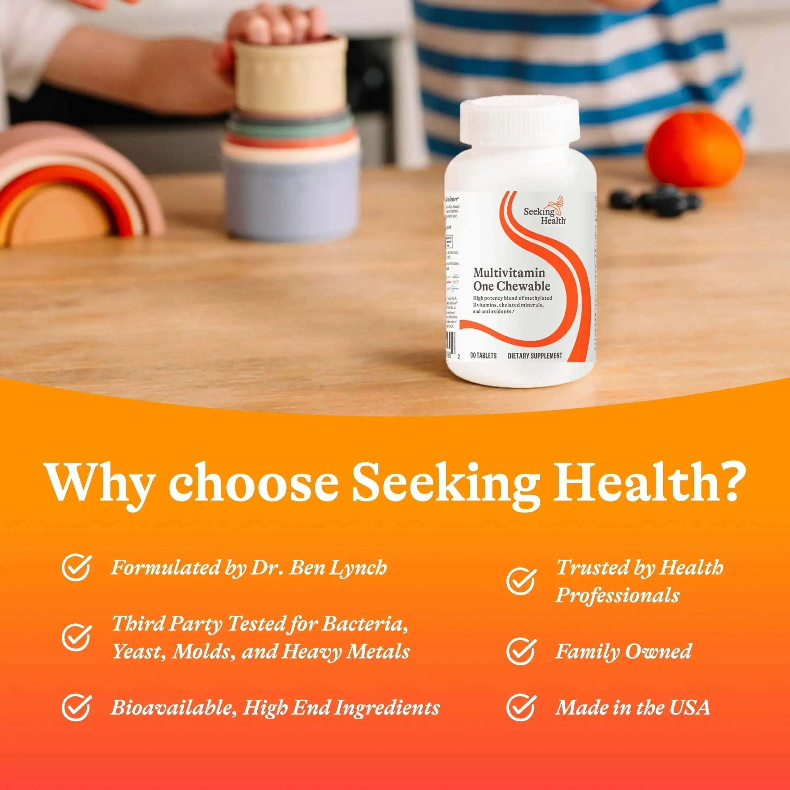 Seeking Health Optimal Multivitamin Chewable - Immune Support Supplement with L-5-MTHF, Vitamin B12 & Vitamin D3 - Multivitamin with Antioxidant Ingredients Seeking Health Au supplements