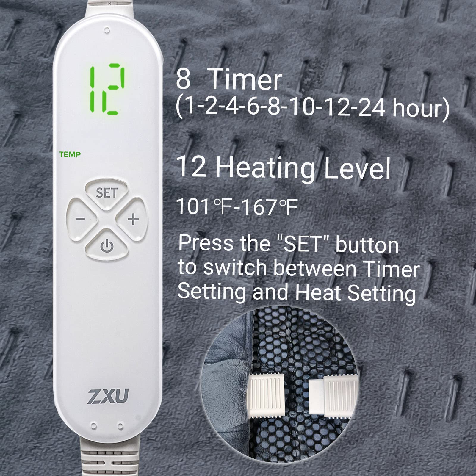 ZXU Jade Stone Heating pad, Nature Jade Electric Heating Pad for Back Pain and Cramps Relief,XL King Size Hot Heated Pad with 12 Heat Level,1-24h Auto-Off,Stay on Function, Hot Heated Pad ZXU Au supplements