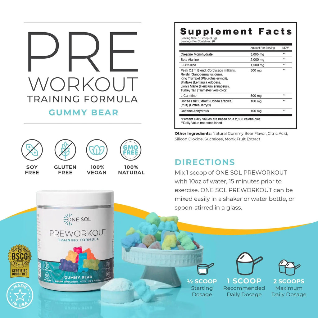 One Sol Pre-Workout for Women, Enhanced Pump & Focus, No Jitters Or Crash, Natural One Sol Au supplements