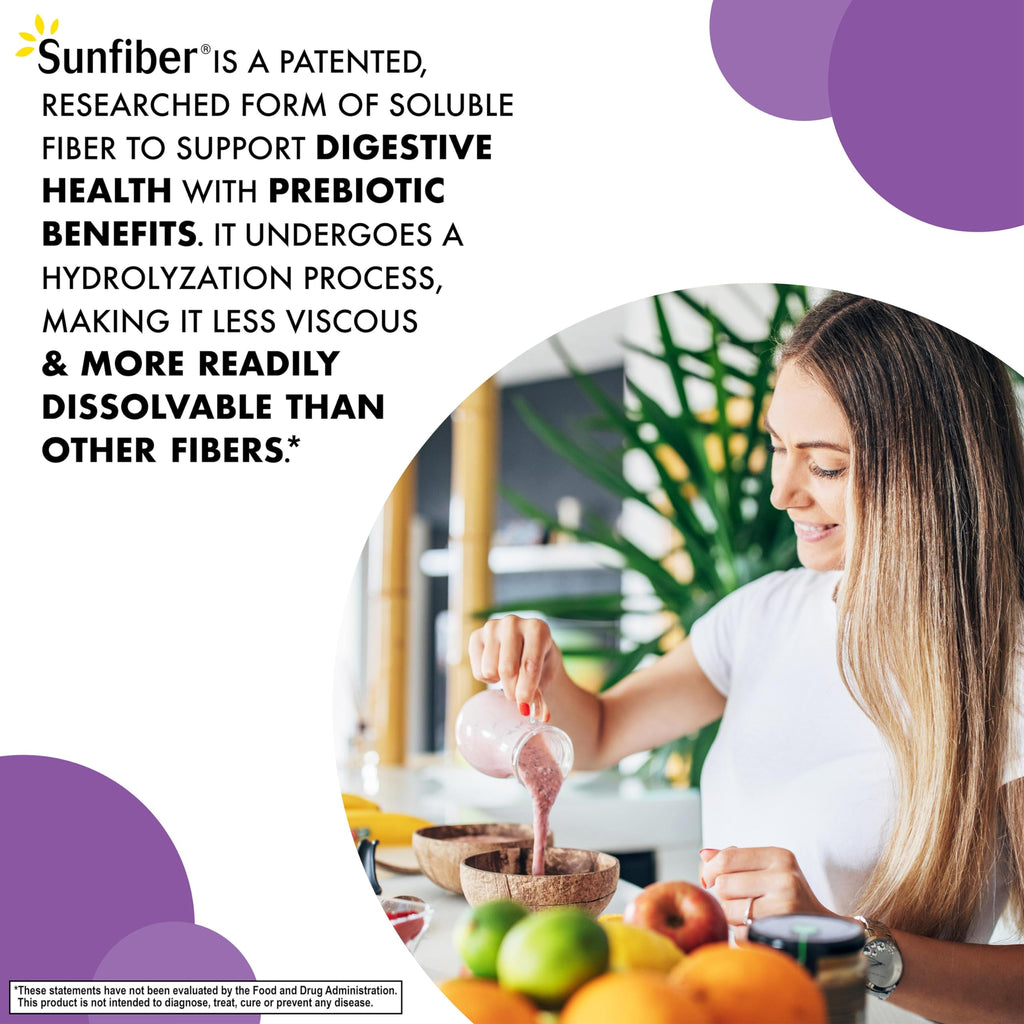 BlueBonnet Nutrition Sunfiber – 6 g of Plant Based Prebiotic Soluble Fiber – Supports Digestive Health* - Instant Dissolve – Non-GMO, Vegan, Kosher
